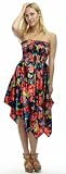 Curve Appeal PLUS SIZE Silky Stretch Satin Top/Dress w/ Handkerchief Hem in Red, Size: 1X
