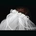 First Communion Veil - 26" Headpiece comb with flowers and pearls, two-tiered, ribbon accents, pencil edging.