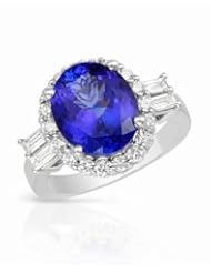 14K White Gold Sapphire and Diamond Ring -- LIFETIME WARRANTY