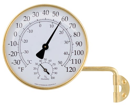 Conant Custom Brass Model TH-6 Vermont Natural Brass Weather Station