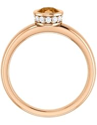 14K Rose Gold 7.00x5.00mm Oval Cut Bronze Tourmaline and Diamond Ring -- LIFETIME WARRANTY