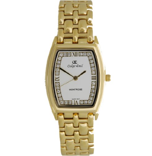 Oskar Emil Montrose Gold Crystal Set Ladie's Dress Watch