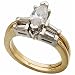 0.50 Ct.T.W. Tapered Baguette Cut Diamonds in 18Kt. Yellow Gold and Platinum. Diamond Wedding Ring Set, Semi-Mount Setting (without Center Stone)