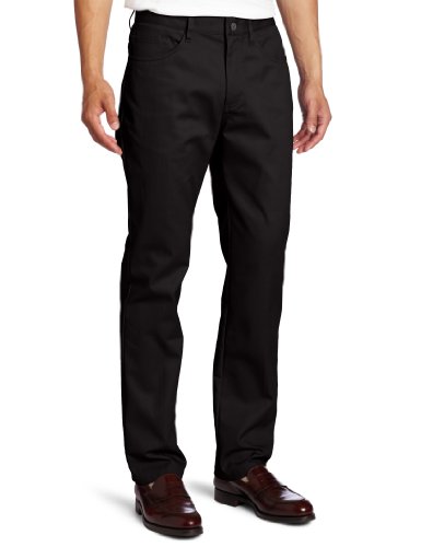 Lee Uniforms Men's Slim straight 5 pocket pant, Black, 28Wx30L