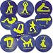 Sporting Goods : 9" Poly Fit-Spots Set of 10 (SET)
