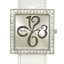 Henley Glamour - H06005.1 - Montre Femme - Quartz analogique - Ecran argent&eacute; - Bracelet Blanc -Bo&icirc;te assortie