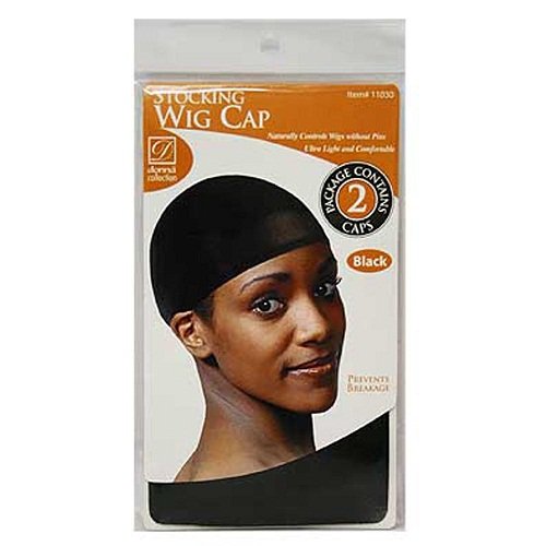 STOCKING WIG CAP BLACK (2 PACK)