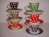 Bodum Paula espresso assorted coloured patterned cup and saucer x 6  from Bodum UK