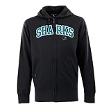 NHL San Jose Sharks Signature Hood Applique Long Sleeve Full-Zip Fleece, Black, Large