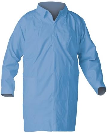 Kimberly-Clark KleenGuard A65 Fabric Lab Coat with Hook and Loop Closure, 3X-Large, Blue (Pack of 25)