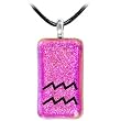 Holly Lynn Pink Aquarius Zodiac Dichroic Glass Necklace