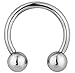 Forbidden Body Jewelry 16g 10mm Surgical Steel Internally Threaded Horseshoe Body Piercing Ring
