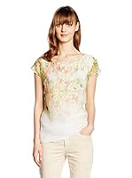 Marc Cain Blusa Seda (Blanco / Oliva)