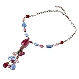 Violet Pendant Necklace w/Multishaped Glass Beads
