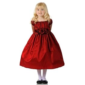 Christmas Dresses - Girls Holiday Dresses - TAFFETA GOLD OR RED ROSES DRESS - AVAIL in 6-9 Months - 11/12 - Girl's Party Dress or Flower Girl Dress too!