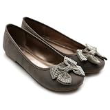 Ollio Women's Ballet Flats Loafers RhineStone Bow Ribbon Multi-Color Shoes