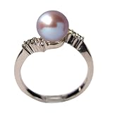 Lovers Embrace Lavender Cultured Pearl Cubic Zirconia Ring in CAREFREE Sterling Silver