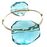 18k Yellow Gold Overlay Sterling Silver Multi-Gemstone Flower Bangle Bracelet, 7.25"