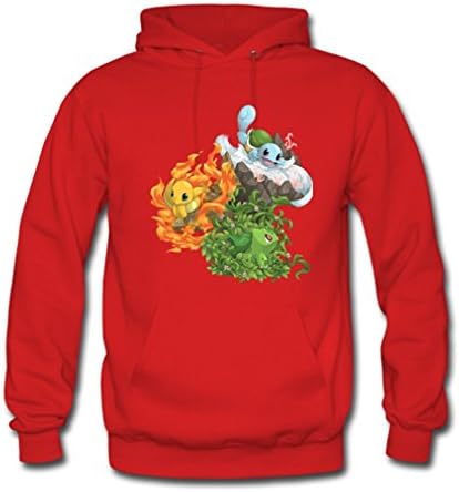 MeowStore Men's Japan Cartoon Pokemon Cute Pet Hoodies Coat Small Red