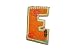 Produkt-Bild: E - BUCHSTABE B&Uuml;GELBILD AUFN&Auml;HER APPLIKATION einzeln St&uuml;ck ALPHABET Buchstaben Sticker Aufkleber bunt gelb orange