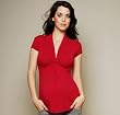 The Olian Rayon Knit Cap Sleeve Ruched Front Top
