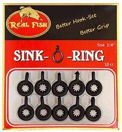 REAL FISH Sink-O-Ring use Yamamoto Senko Worms Soft baits No Wacky Worm Rigging Tool Needed rig o Ring (1/4", 3/8" OR 5/8" Black)