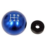 10x1.5mm Thread 5 speed Shift Knob in Blue Round Billet Aluminum for Honda Fit Del... by VMS Racing