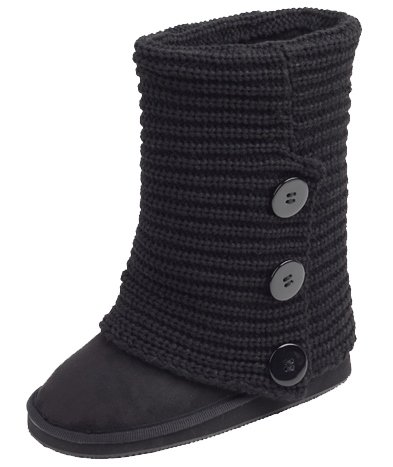Sunville Women's Faux Suede Boot with Rib-knit Sweater (Crochet) Exterior. Black and 4 Other Colors Available.