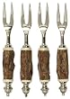 Decorative Shrimp Fork with Wood and Bone Handle Set of Four