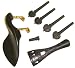 Hand Carved Inlay Ebony Violin Parts (Pegs, Chinrest, Tailpiece, Endpin, Clamps)
