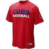 Mens Chicago Cubs Red MLB Practice Tshirt