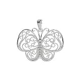 Sterling Silver Small Filigree Butterfly Pendant