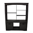 Room Divider with Bins - Black