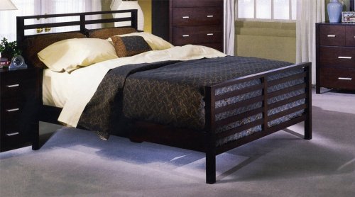 Eastern King Contemporary Shaker Bed in Cappuccino Finish