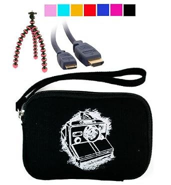 Carry Case for Flip Ultra HD Camcorder + HDMI Mini Cable + Pink Tripod