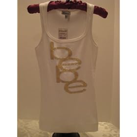 BeBe Silver and Gold Rhinestone Tank Top (AUTHENTIC) (M)