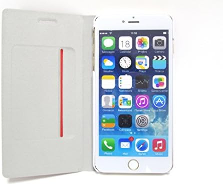 Metallic PU Leather Flip Cover Case for iPhone 6s Plus 5.5inch with Adjustable Kickstand Feature and Credit Card Slot Silver