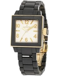 Invicta Womens 1174 Ceramic White Dial Black Square Watch