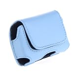 Premium Light Blue Horizontal Leather Pouch for Motorola RAZR V3, Samsung T809, A900