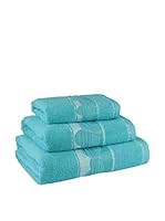 Flor De Algodón Juego De Toallas Corazones (Turquesa)