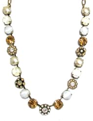 Mariana Spirit of Design Gold Plated "Champagne & Caviar" Swarovski Crystal and Bead Choker Necklace in White and Champagne
