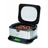 Emeril by T-fal SD500050 6-Quart Dishwasher Safe Ceramic Bowl Slow Cooker with Automatic Temperature Control Technology, Silver