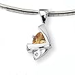 Citrine and Diamond Sterling Silver Slide on 16" Cubetto 3mm Chain