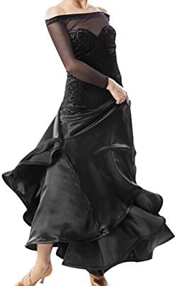 Newya Women's Latin Performance Dance Dancewear Costumes Ballroom Fashions Practice Dress M Black