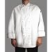 San Jamar J008 Chef-Tex Poly Cotton Corporate Chef Jacket with Black Piping and Cloth Covered Button Style, 3X-Large, White
