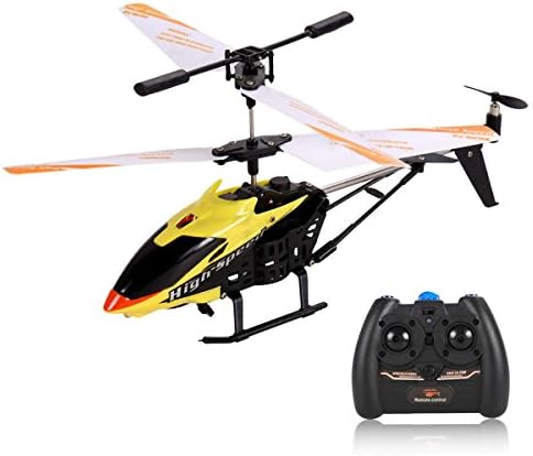 Goodfans Indoor 3.5CH Mini Remote Control RC Airplane Gyro Helicopter Yellow For Kids
