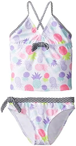Jantzen Big Girls' 2 Piece Geo Pineapple Tankini, Print, 16
