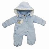 Baby Boy Blue Winter Coat with Hood, Just Too Cute Dog & Bear Design (Newborn) (Blue)