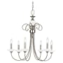 Sea Gull Lighting 31107-965 Six-Light Montclaire Chandelier, Antique Brushed Nickel Finish