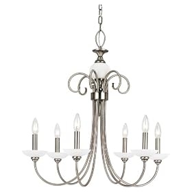 Sea Gull Lighting 31107-965 Six-Light Montclaire Chandelier, Antique Brushed Nickel Finish